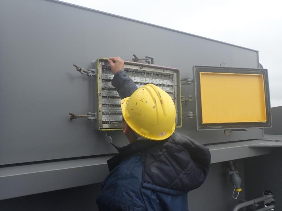 Chalk Test being performed by crew