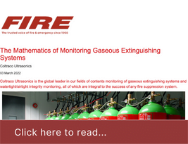 Fire Magazine Publish our Press Release on "The Mathematics of Monitoring Gaseous Extinguishing Systems" - March 2022 | Coltraco