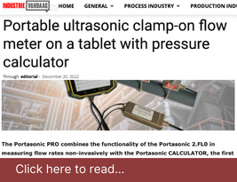 IndustrieVandaag publish our article on "Portable ultrasonic clamp-on flow meter on a tablet with pressure calculator" - December 2022 | Coltraco
